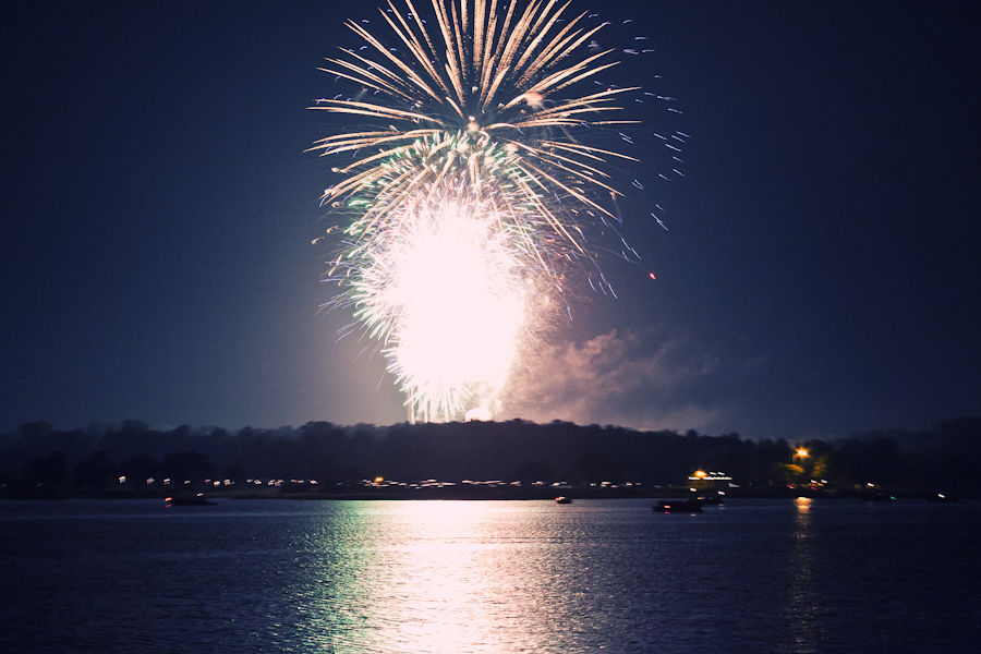 I had a great 4th of July this year with my family.  This photo is from Lake Shelbyville in central Illinois.  There were hundreds of boats on the water watching the fireworks and we managed to get a great vantage point.  Hope your 4th was as fun as mine.
